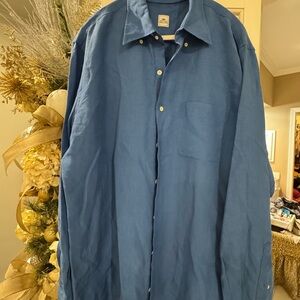 Peter Millar Sz LARGE Cobalt Blue long sleeve Shirt
